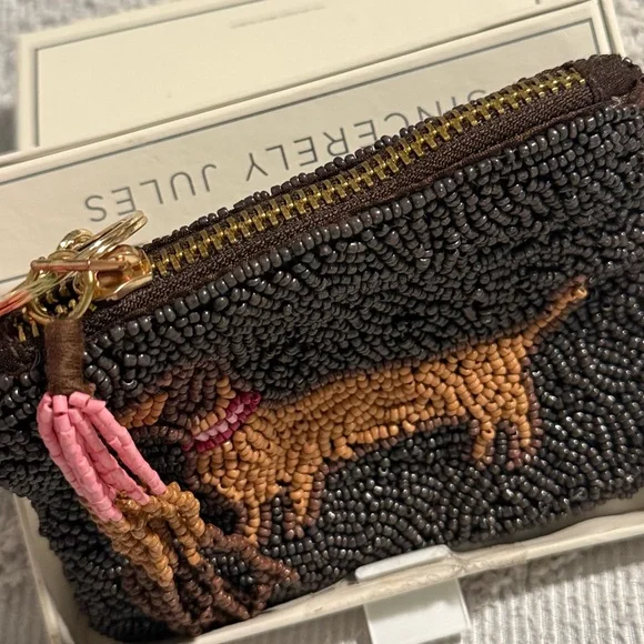 Dachshund Beaded Pouch/ Coin Purse - Picture 2 of 5